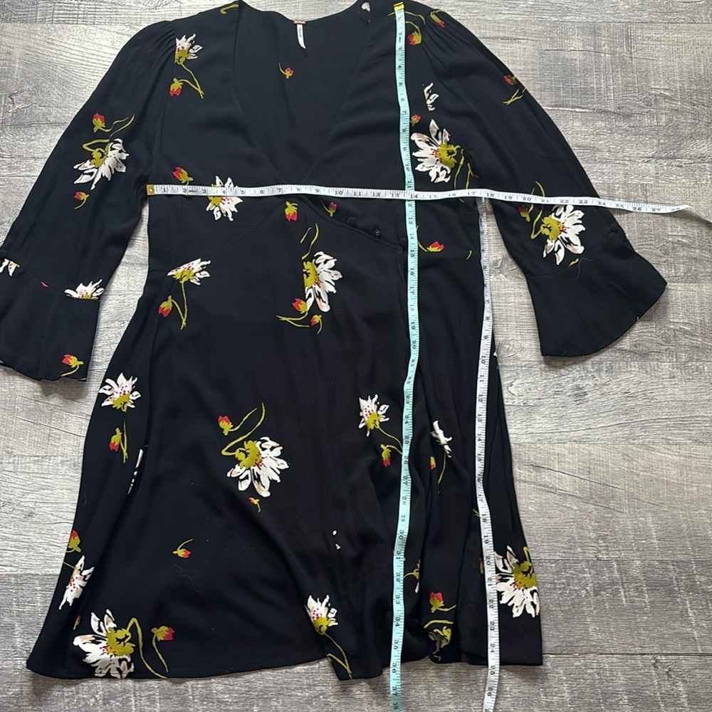 Free People Time On My Side Black Floral Print Dress - Picture 4 of 6
